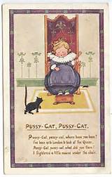 Raphael Tuck berÃ§Ã¡rio rima Pussy Cat Pussy Cat cartÃ£o postal