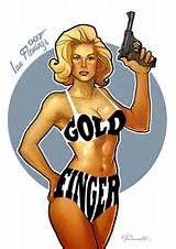 Pussy Galore por Honor Blackman, Goldfinger 1964 inspirou 007 meninas...