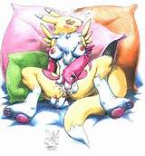 ... travesseiro buceta renamon Serra sentado spread_legs solo, espalhando a cauda