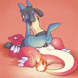 ... lagarto lucario penetraÃ§Ã£o pÃªnis pokÃ©mon red_eyes rÃ©ptil cauda
