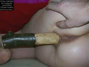 ... MILF tem vibrador de madeira na buceta bÃªbada dormindo desmaiado em 5 das 6 fotos