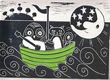 Coruja e o gatinho | S Brookes Printmaker