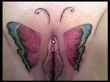 Buceta tatuagem borboleta 010