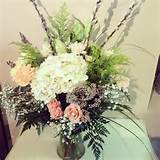 ... arranjo com flor de arroz, hortÃªnsias, rosas spray e salgueiros