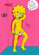 lisa_simpson calcinha panties_around_one_leg poland_(artist) pose buceta...